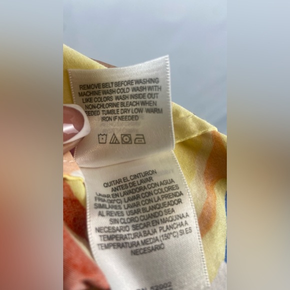 Shirt Dress Colorful Collar Shirt Liz Claiborne Size 12 w/ belt Red Yellow Blue - Picture 12 of 13